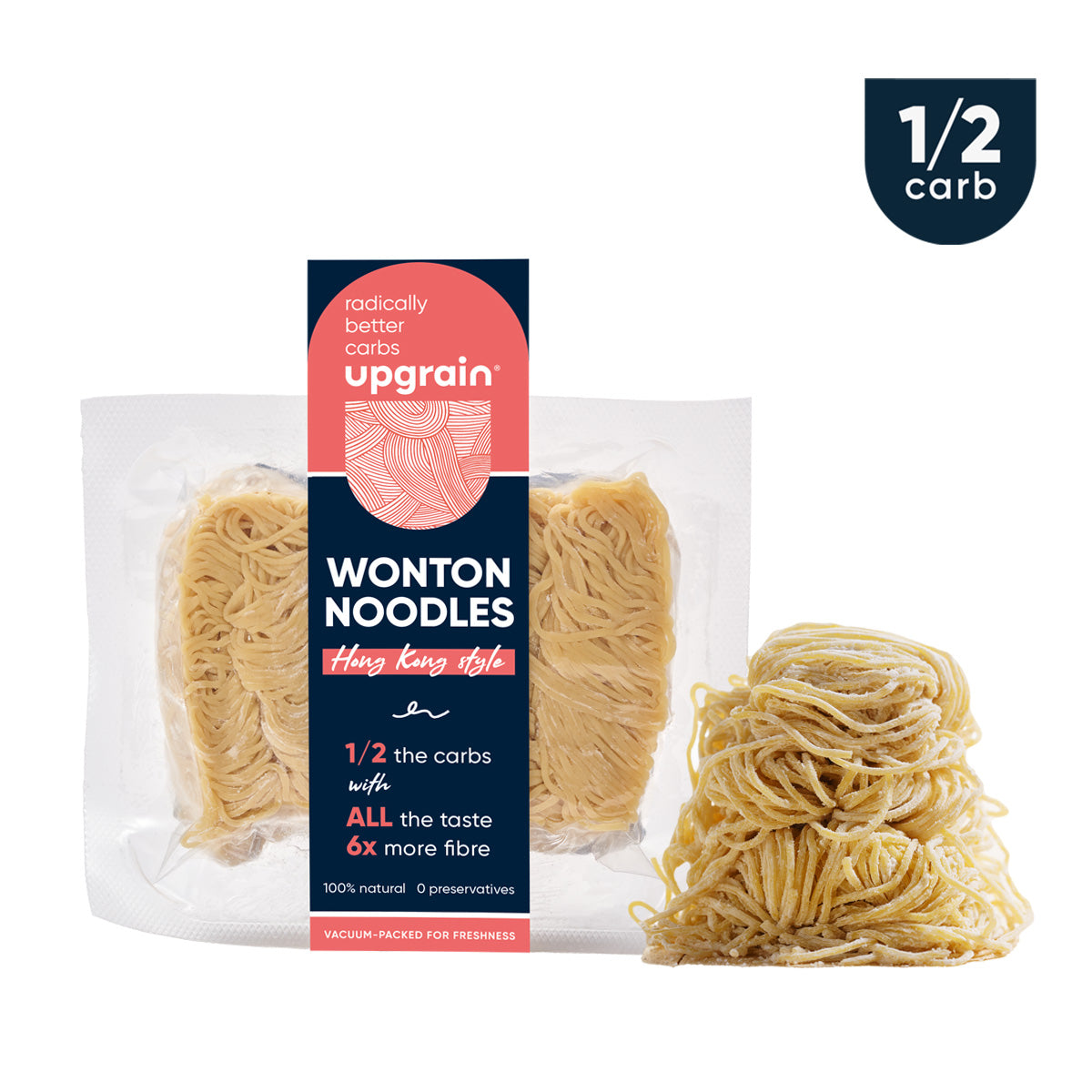 1/2-carb Wonton Noodles (Hong Kong style)